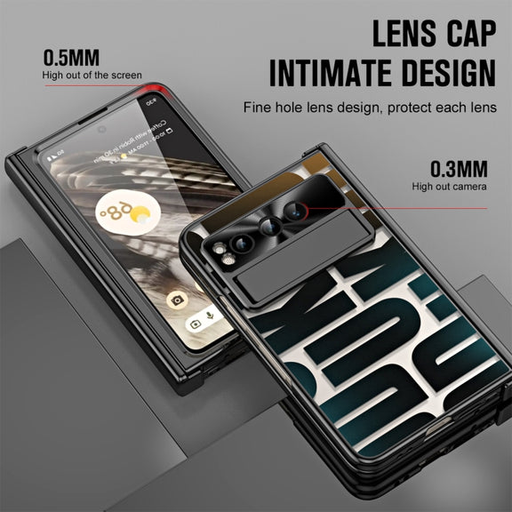 For Google Pixel Fold Integrated Electroplating Folding Phone Case with Hinge(Black)