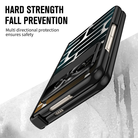 For Google Pixel Fold Integrated Electroplating Folding Phone Case with Hinge(Black)