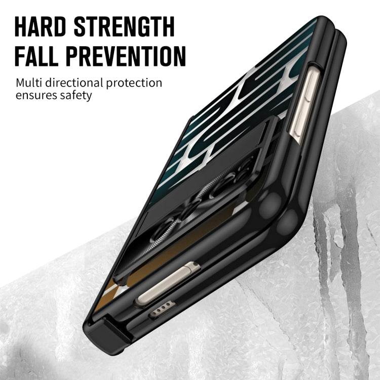 For Google Pixel Fold Integrated Electroplating Folding Phone Case with Hinge(Black)