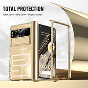 For Google Pixel Fold Integrated Electroplating Folding Phone Case with Hinge(Gold)