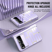For Google Pixel Fold Integrated Electroplating Folding Phone Case with Hinge(Purple)