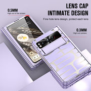 For Google Pixel Fold Integrated Electroplating Folding Phone Case with Hinge(Purple)