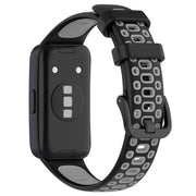 For Huawei Band 8 Two Color Silicone Replacement Watch Band(Black Grey)