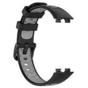For Huawei Band 8 Two Color Silicone Replacement Watch Band(Black Grey)