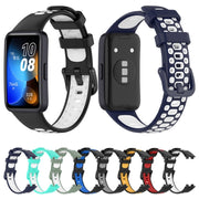 For Huawei Band 8 Two Color Silicone Replacement Watch Band(Black Grey)
