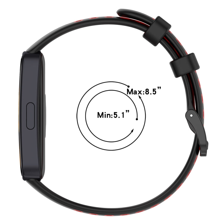 For Huawei Band 8 Two Color Silicone Replacement Watch Band(Black Grey)