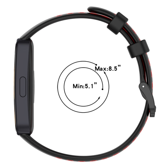 For Huawei Band 8 Two Color Silicone Replacement Watch Band(Black Grey)