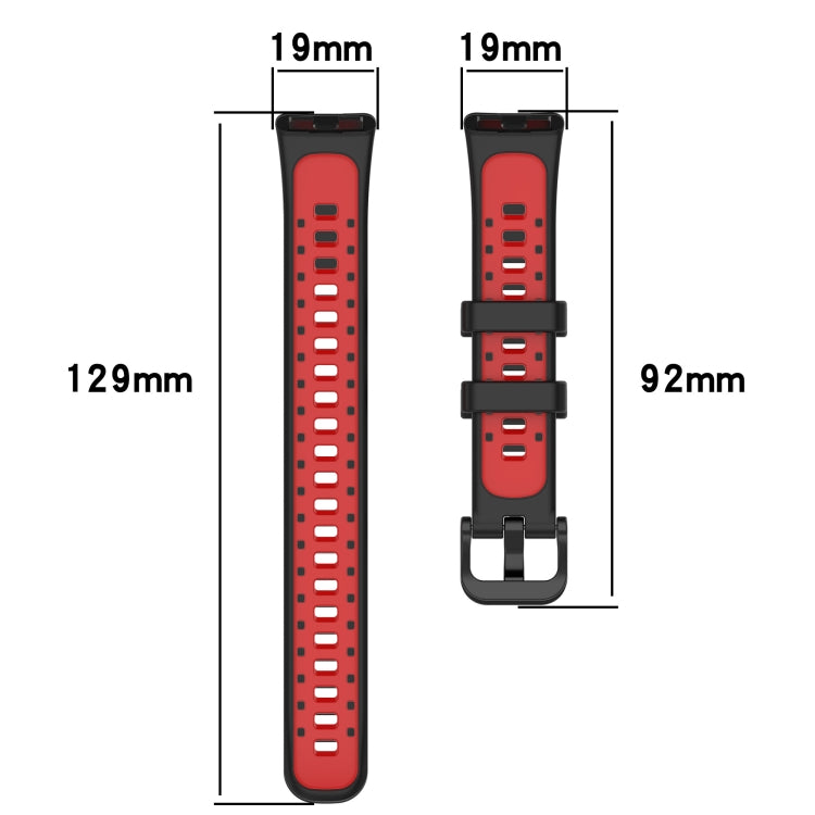 For Huawei Band 8 Two Color Silicone Replacement Watch Band(Black Grey)