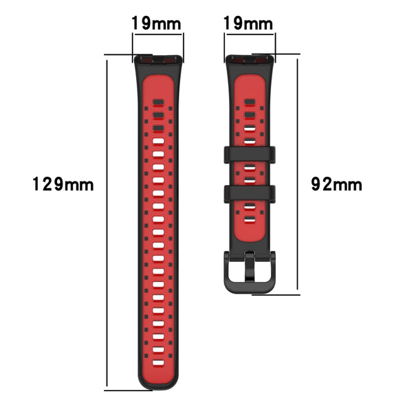 For Huawei Band 8 Two Color Silicone Replacement Watch Band(Black Grey)