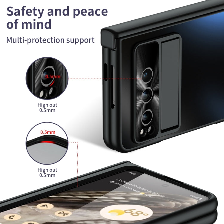 For Google Pixel Fold Integrated Electroplating Folding All-inclusive Phone Case(Black)