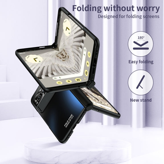 For Google Pixel Fold Integrated Electroplating Folding All-inclusive Phone Case(Black)