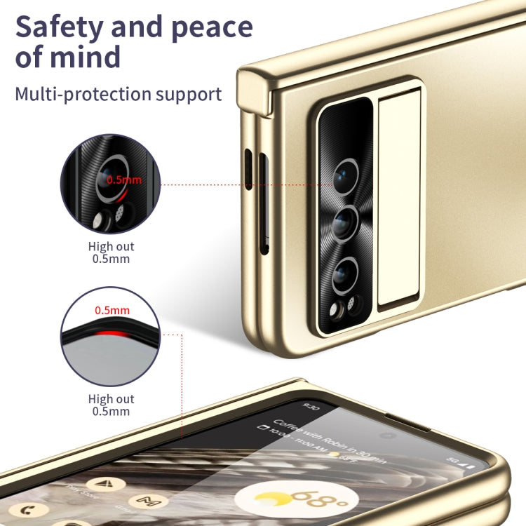 For Google Pixel Fold Integrated Electroplating Folding All-inclusive Phone Case(Gold)