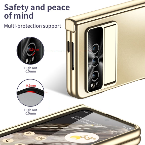For Google Pixel Fold Integrated Electroplating Folding All-inclusive Phone Case(Gold)
