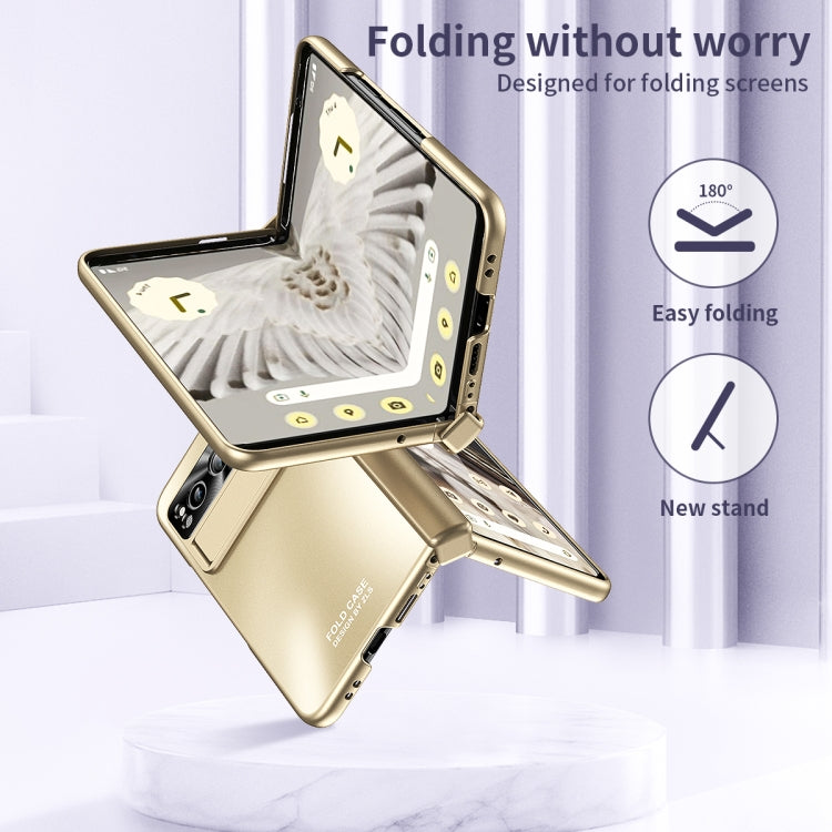 For Google Pixel Fold Integrated Electroplating Folding All-inclusive Phone Case(Gold)