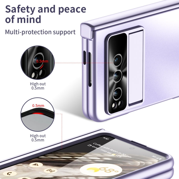 For Google Pixel Fold Integrated Electroplating Folding All-inclusive Phone Case(Purple)