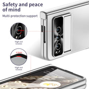 For Google Pixel Fold Integrated Electroplating Folding All-inclusive Phone Case with Hinge(Silver)