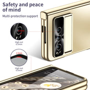 For Google Pixel Fold Integrated Electroplating Folding All-inclusive Phone Case with Hinge(Gold)