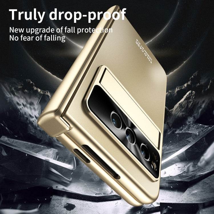 For Google Pixel Fold Integrated Electroplating Folding All-inclusive Phone Case with Hinge(Gold)