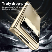 For Google Pixel Fold Integrated Electroplating Folding All-inclusive Phone Case with Hinge(Gold)