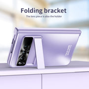 For Google Pixel Fold Integrated Electroplating Folding All-inclusive Phone Case with Hinge(Purple)