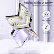 For Google Pixel Fold Integrated Electroplating Folding All-inclusive Phone Case with Hinge(Purple)