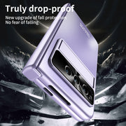 For Google Pixel Fold Integrated Electroplating Folding All-inclusive Phone Case with Hinge(Purple)