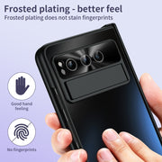 For Google Pixel Fold Integrated Electroplating Folding All-inclusive Phone Case with Pen Slot & Hinge(Black)