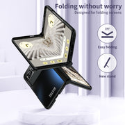 For Google Pixel Fold Integrated Electroplating Folding All-inclusive Phone Case with Pen Slot & Hinge(Black)