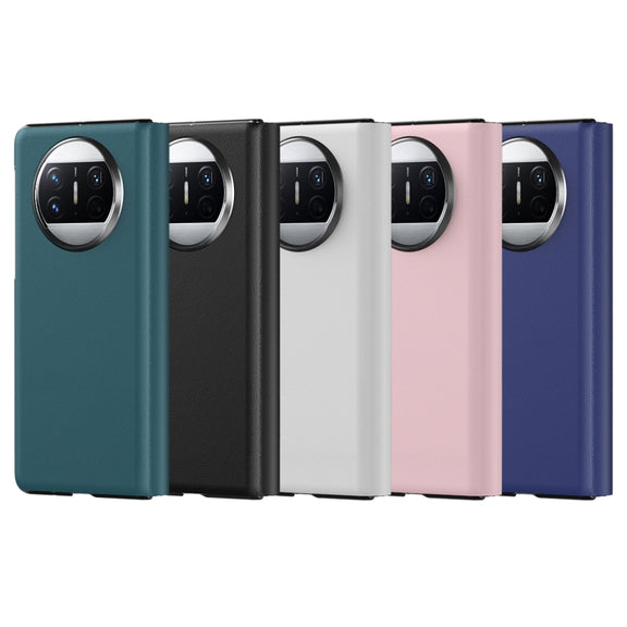 For Huawei Mate X3 Litchi Pattern Foldable Side Window View Protective Phone Case(Pink)