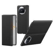For Huawei Mate X3 Litchi Pattern Foldable Side Window View Protective Phone Case(Black)