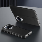 For Huawei Mate X3 Litchi Pattern Foldable Side Window View Protective Phone Case(Black)