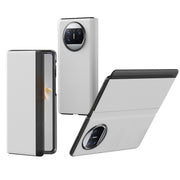 For Huawei Mate X3 Litchi Pattern Foldable Side Window View Protective Phone Case(White)