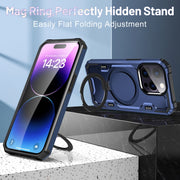 For iPhone 13 Pro Max Patronus MagSafe Magnetic Holder Phone Case(Navy Blue)
