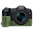 For Canon EOS R8 1/4 inch Thread PU Leather Camera Half Case Base(Green) - Half Case by PMC TechLife | Online Shopping South Africa | PMC TechLife | Buy Now Pay Later Mobicred