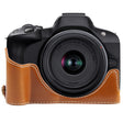 For Canon EOS R50 1/4 inch Thread PU Leather Camera Half Case Base(Brown) - Half Case by PMC TechLife | Online Shopping South Africa | PMC TechLife | Buy Now Pay Later Mobicred