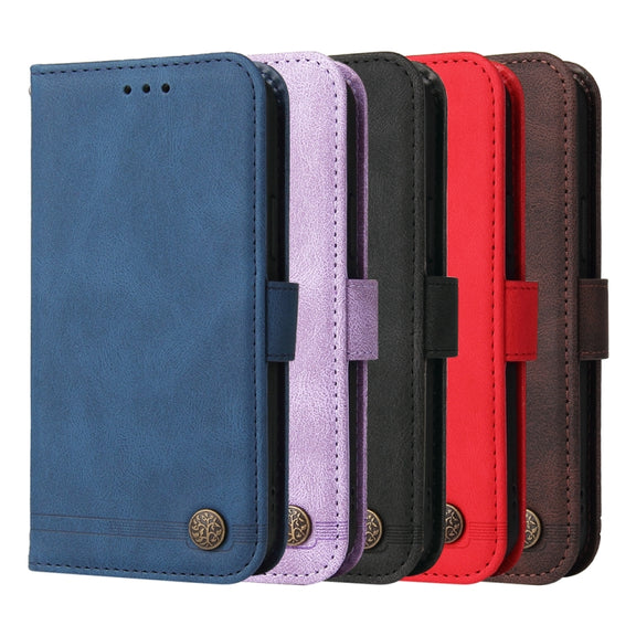 For Google Pixel 9 Skin Feel Life Tree Metal Button Leather Phone Case(Blue)