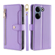 For Tecno Camon 20 Pro 4G Sheep Texture Cross-body Zipper Wallet Leather Phone Case(Purple) - Tecno Cases by PMC TechLife | Online Shopping South Africa | PMC TechLife | Buy Now Pay Later Mobicred