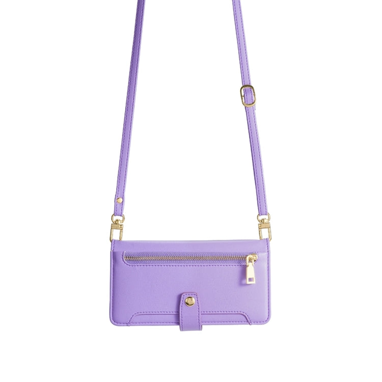For Tecno Pova 5 Pro Sheep Texture Cross-body Zipper Wallet Leather Phone Case(Purple)