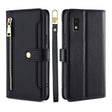For Sharp Aqous Wish3 Sheep Texture Cross-body Zipper Wallet Leather Phone Case(Black) - More Brand by PMC TechLife | Online Shopping South Africa | PMC TechLife | Buy Now Pay Later Mobicred