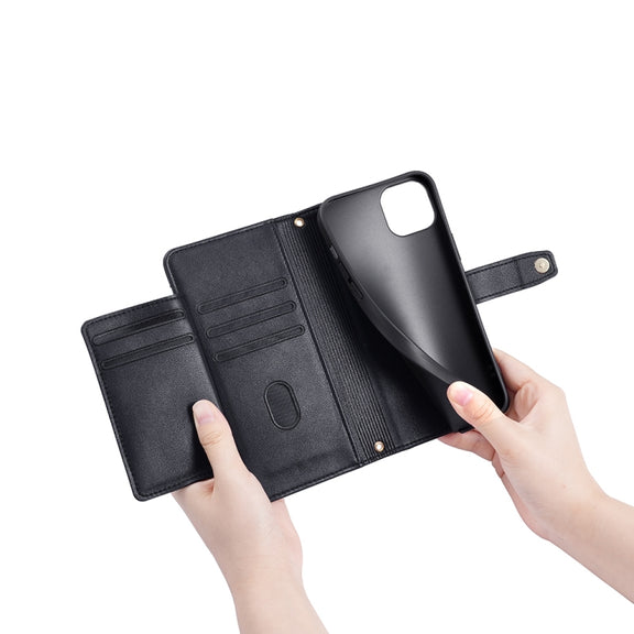 For Sharp Aqous Wish3 Sheep Texture Cross-body Zipper Wallet Leather Phone Case(Black)