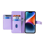 For Sharp Aqous Wish3 Sheep Texture Cross-body Zipper Wallet Leather Phone Case(Purple)