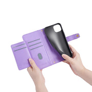For Sharp Aqous Wish3 Sheep Texture Cross-body Zipper Wallet Leather Phone Case(Purple)