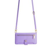 For Sharp Aqous Wish3 Sheep Texture Cross-body Zipper Wallet Leather Phone Case(Purple)