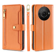 For Sharp Aquos R8 Pro SH-51 Sheep Texture Cross-body Zipper Wallet Leather Phone Case(Orange) - More Brand by PMC TechLife | Online Shopping South Africa | PMC TechLife | Buy Now Pay Later Mobicred