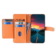For Sharp Aquos R9 Sheep Texture Cross-body Zipper Wallet Leather Phone Case(Orange)