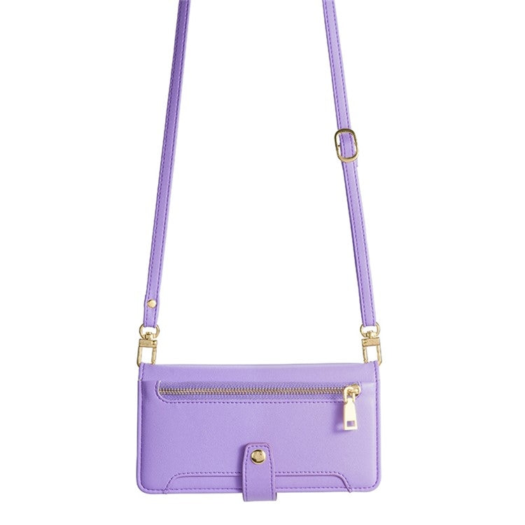 For Sharp Aquos R9 Sheep Texture Cross-body Zipper Wallet Leather Phone Case(Purple)