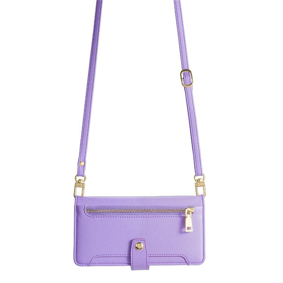 For Sharp Aquos R9 Sheep Texture Cross-body Zipper Wallet Leather Phone Case(Purple)