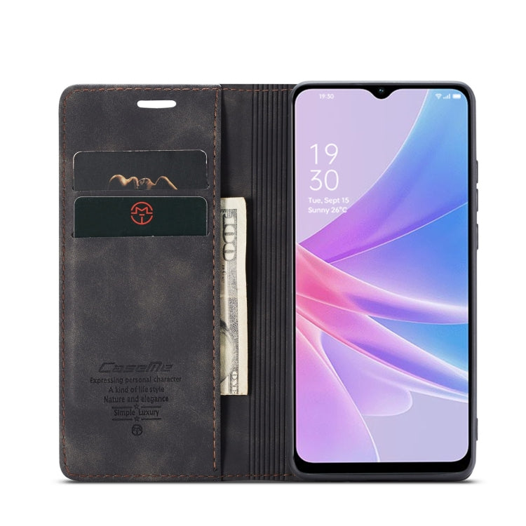 For OPPO A58 5G / A58X 5G CaseMe 013 Multifunctional Horizontal Flip Leather Phone Case(Black)