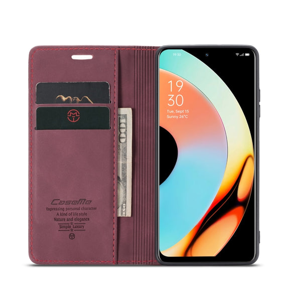 For Realme 10 Pro 5G CaseMe 013 Multifunctional Horizontal Flip Leather Phone Case(Wine Red)