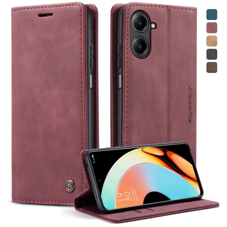 For Realme 10 Pro 5G CaseMe 013 Multifunctional Horizontal Flip Leather Phone Case(Wine Red)